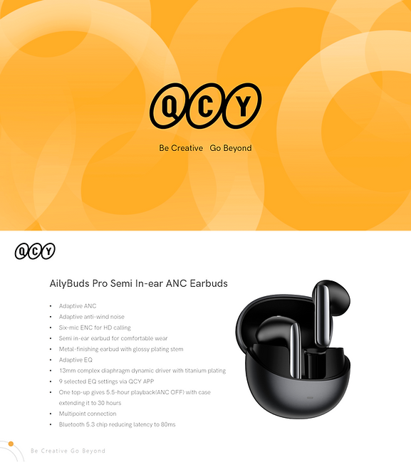 QCY - Audífono HT10 AilyBuds Pro ANC Hi-Res BT 5.3 - Negro
