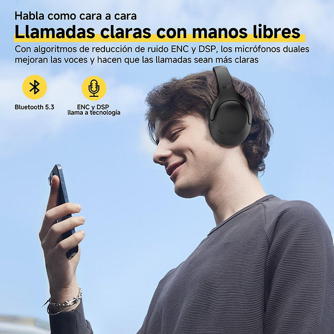 QCY - Auriculares H3 Lite ANC BT 5.3 Duración 50Hrs - Negro