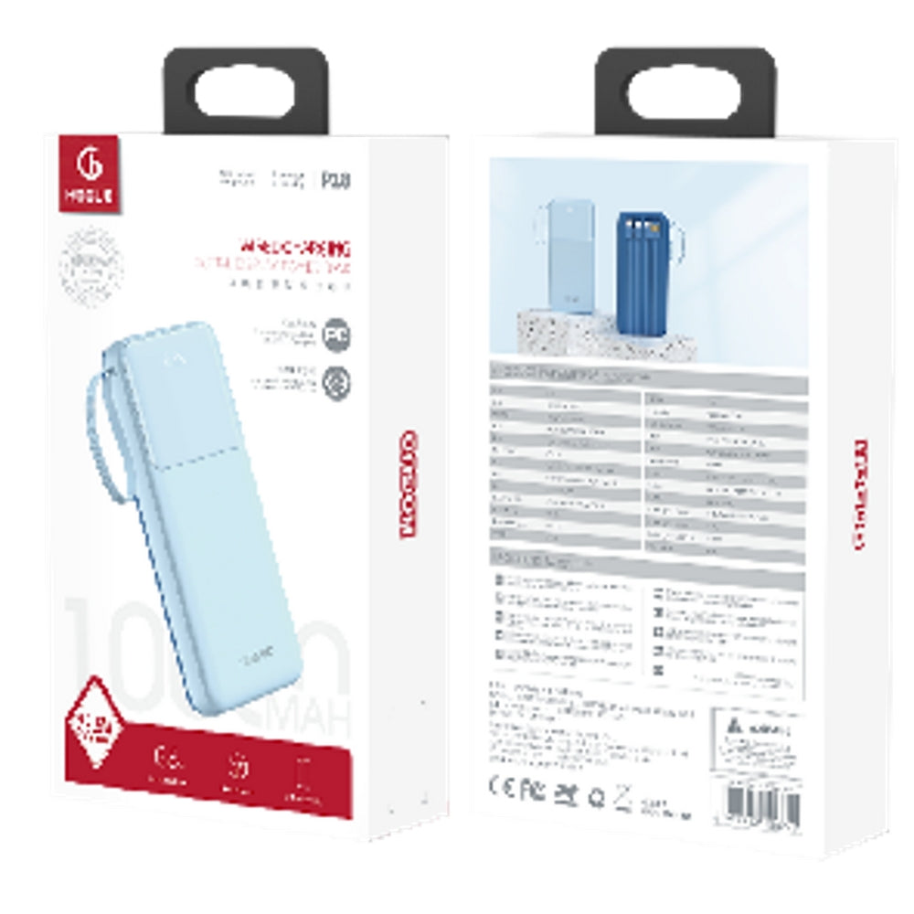 Hoguo - Power Bank 22.5W Display LED Carga Rapida 20000mAh c/cables - Azul