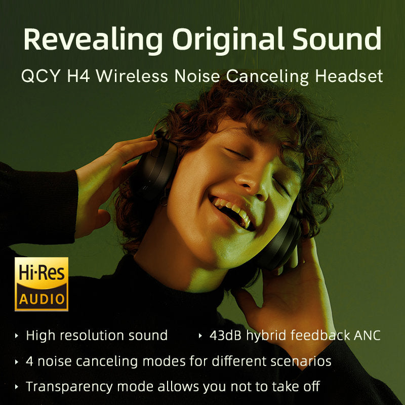 QCY - Auriculares Bluetooth QCY-H4ANC-BLK con ANC y HI-RES