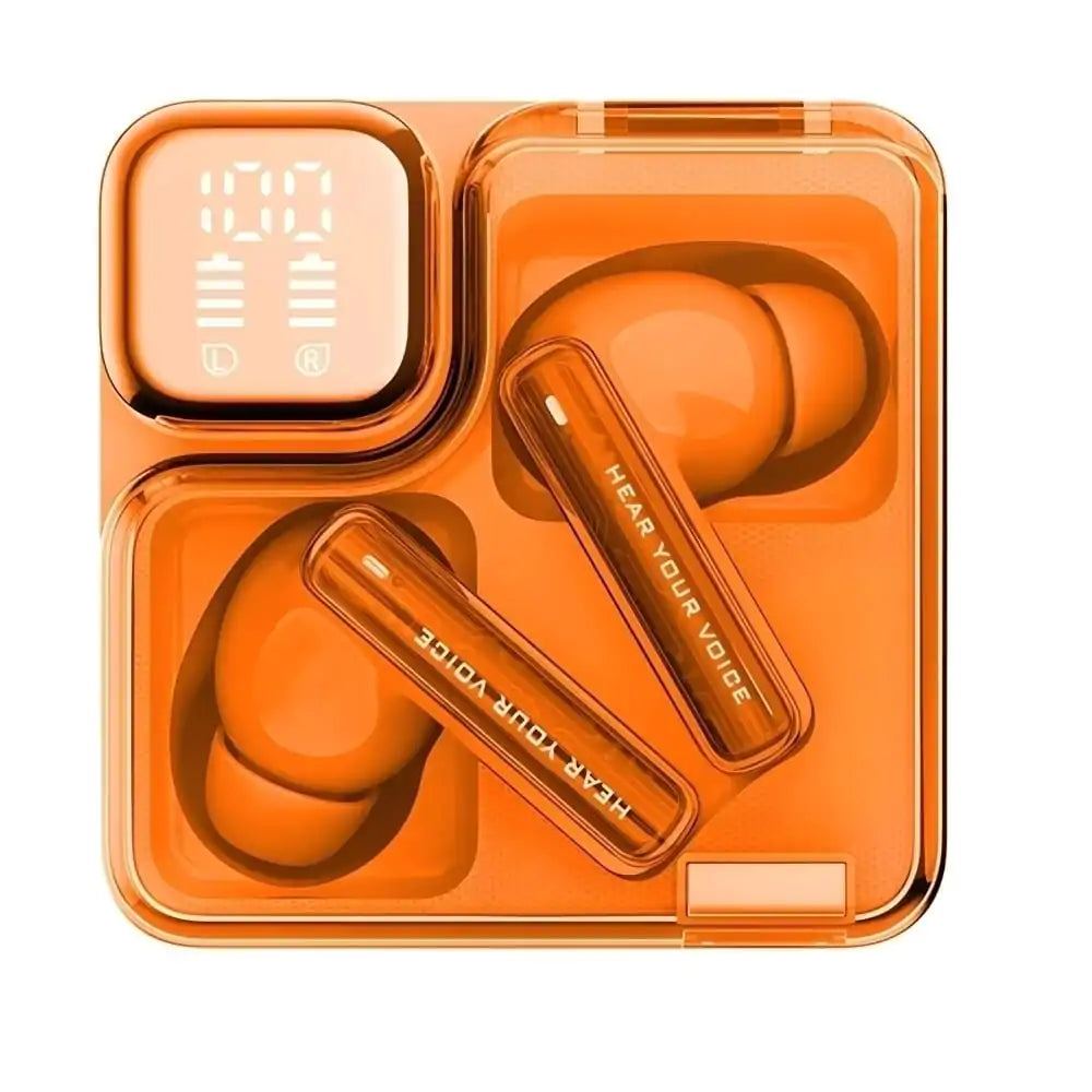 QCY - Audífonos inalámbricos MeloBuds Neo T31 BT 5.3 ENC 24Hrs - Naranja