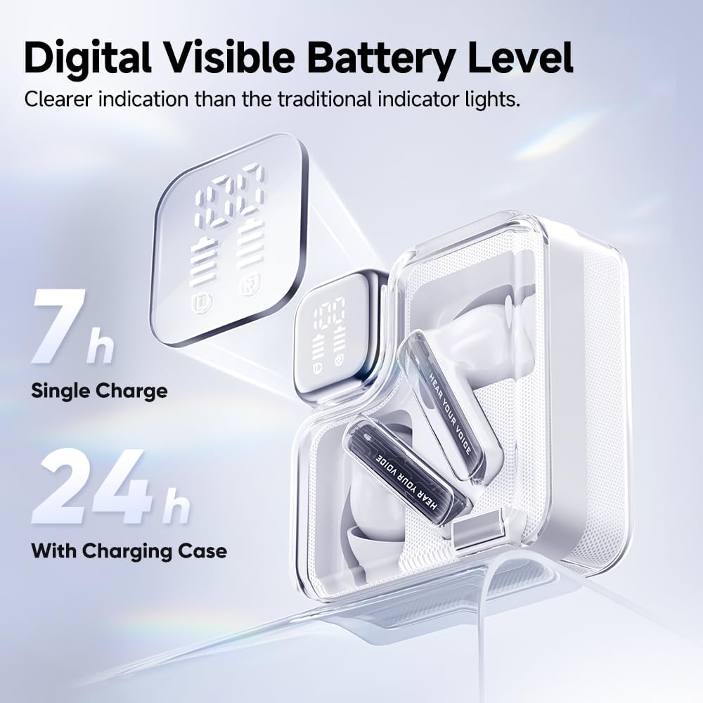 QCY - Audífonos inalámbricos MeloBuds Neo T31 BT 5.3 ENC 24Hrs - Blanco