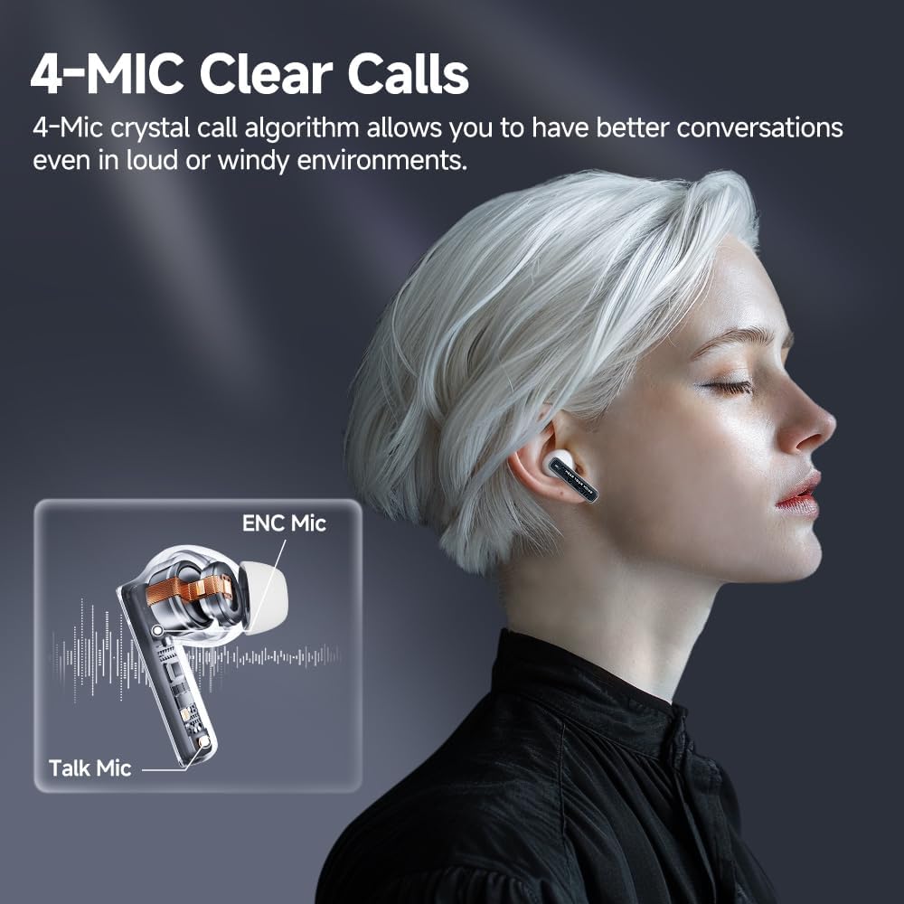 QCY - Audífonos inalámbricos MeloBuds Neo T31 BT 5.3 ENC 24Hrs - Blanco