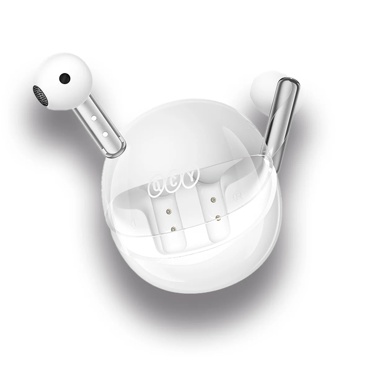 QCY - Audífonos inalámbricos Ailybuds Clear T32 BT 5.3 ENC 22Hrs - Blanco