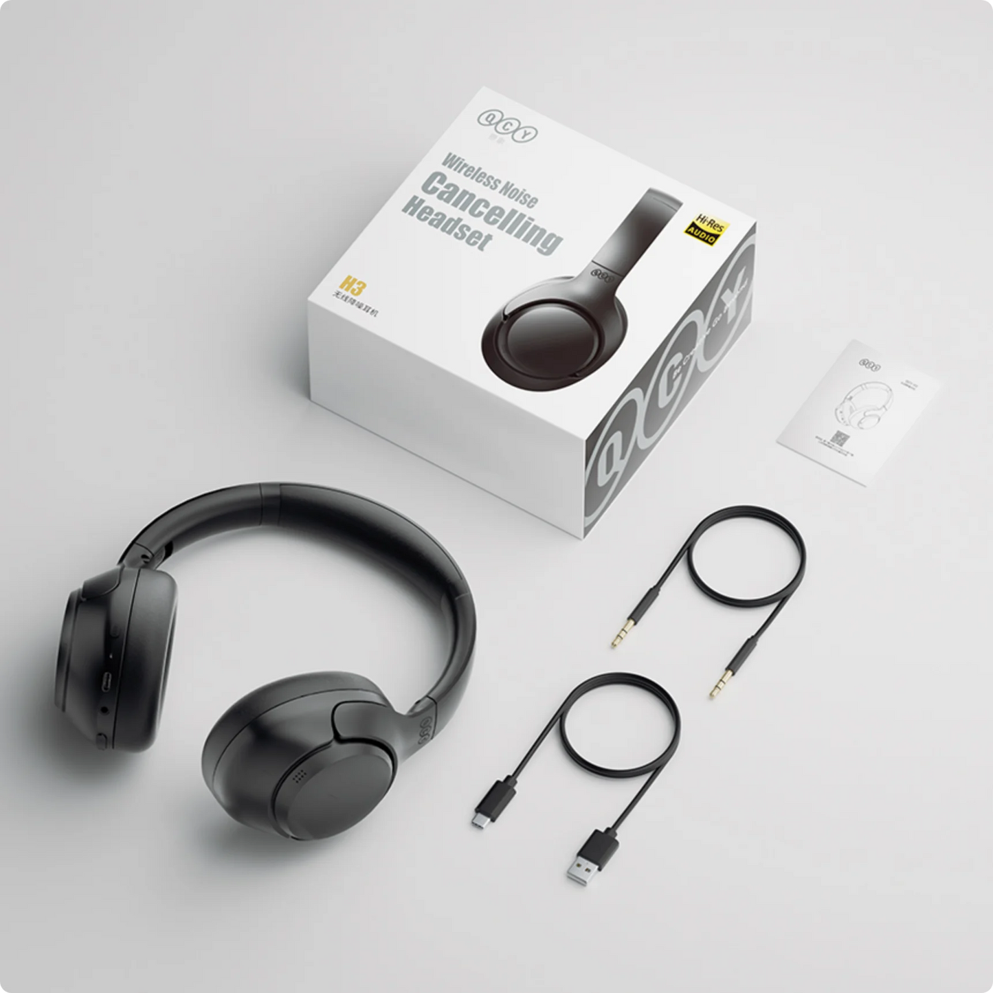 QCY - Auriculares Bluetooth QCY-H3ANC-BLUE con Cancelación Activa de Ruido - Azul