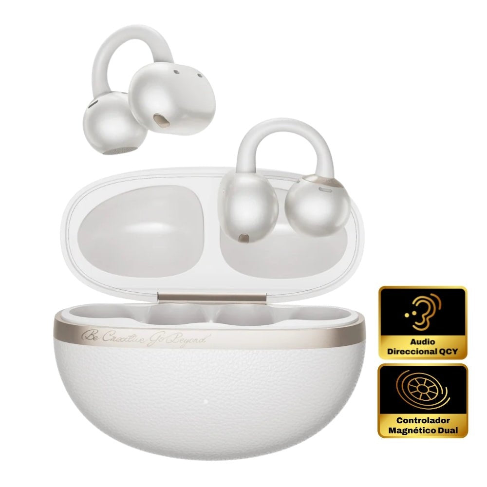 QCY - Audífonos Open-Ear Crossky C50 Blanco Bluetooth 6.0