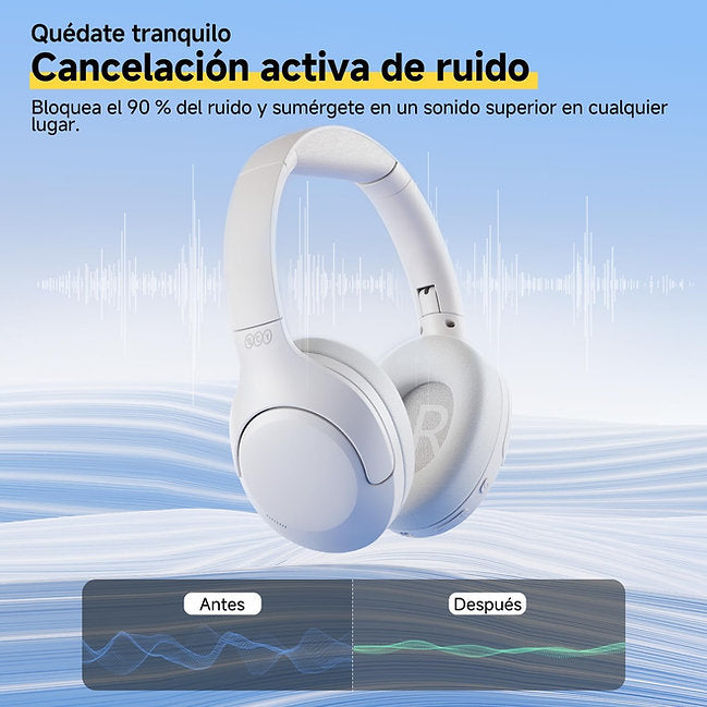 QCY - Auriculares H3 Lite ANC BT 5.3 Duración 50Hrs - Blanco