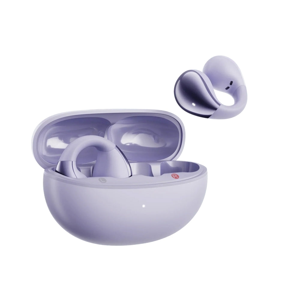 QCY - Audífonos Open-Ear Crossky C30 Morado Clip con Bluetooth 5.4