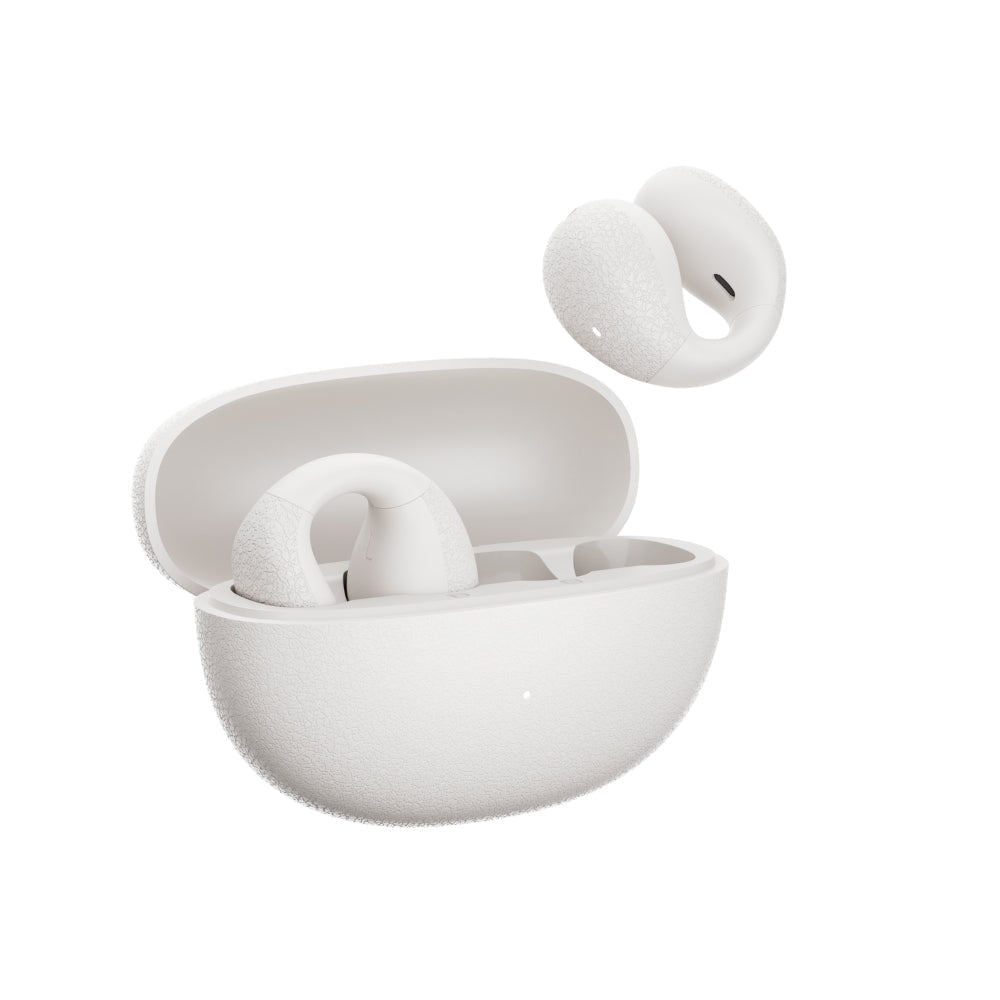 QCY - Audífonos Open-Ear Crossky C10 Blanco + Clip Seguro y 25H de Batería