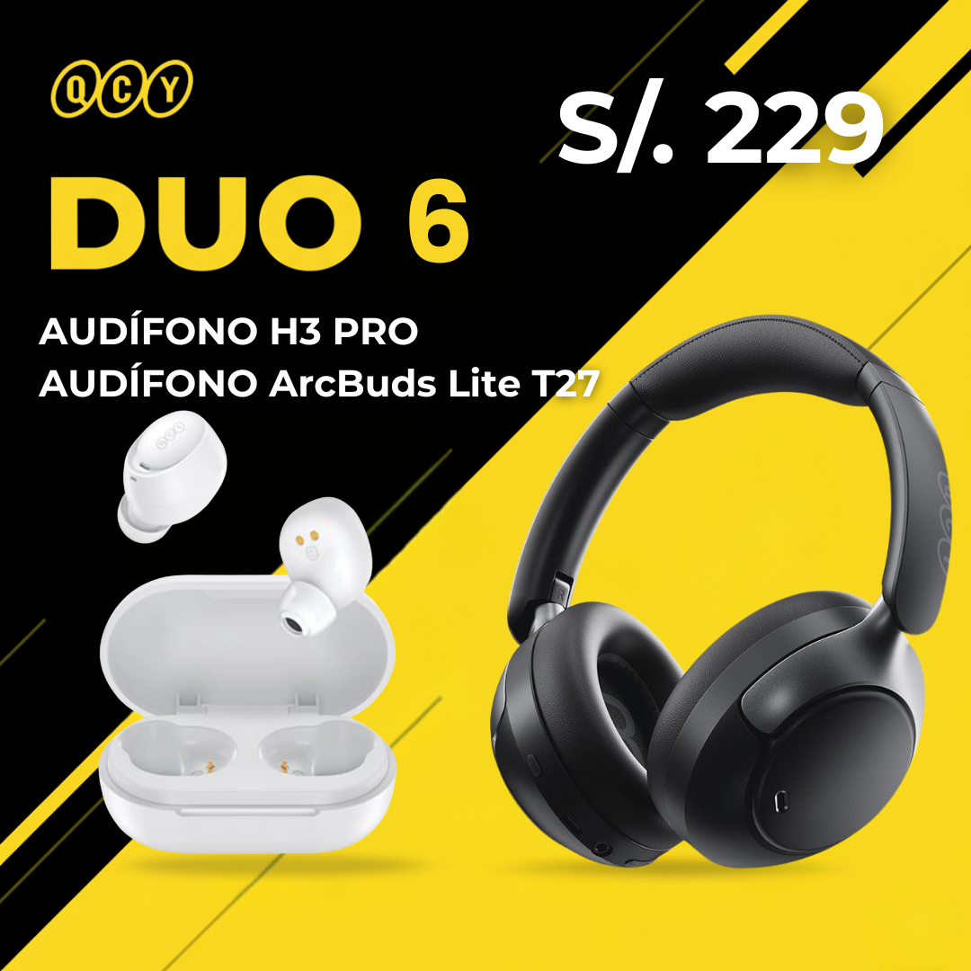 AUDÍFONOS H3-PRO BLK + AUDÍFONO T27-WHT