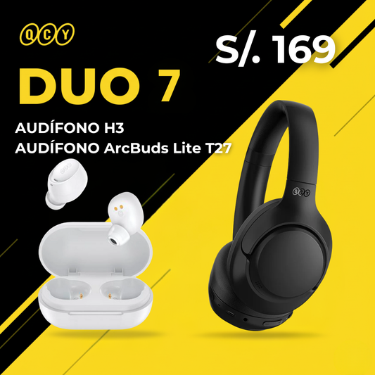 AUDÍFONOS H3ANC BLK + AUDÍFONO T27 WHT