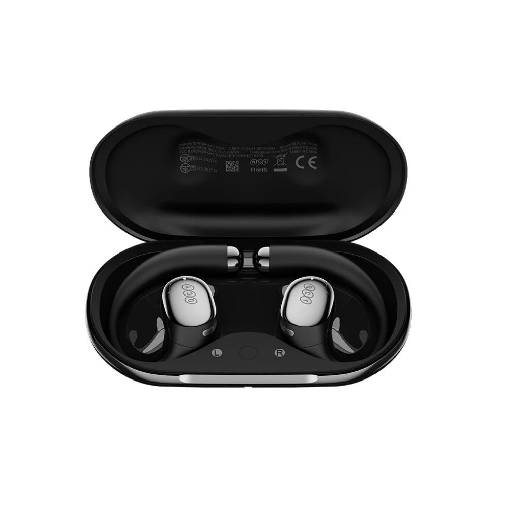 QCY - Audífonos Open-Ear Crossky R70 Negro Bluetooth 6.0 Hi-Res LDAC
