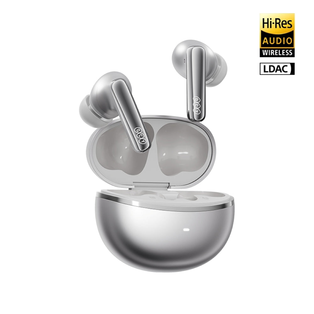 QCY - Audífonos Inalámbricos MeloBuds N70 Gris con ANC 56dB y LDAC Hi-Res