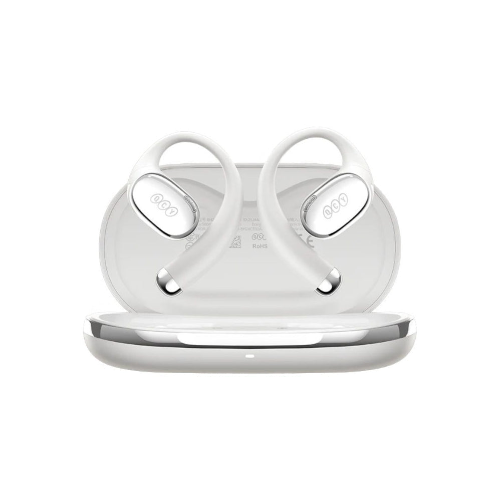 QCY - Audífonos Open-Ear Crossky R70 Blanco Bluetooth 6.0 Hi-Res LDAC