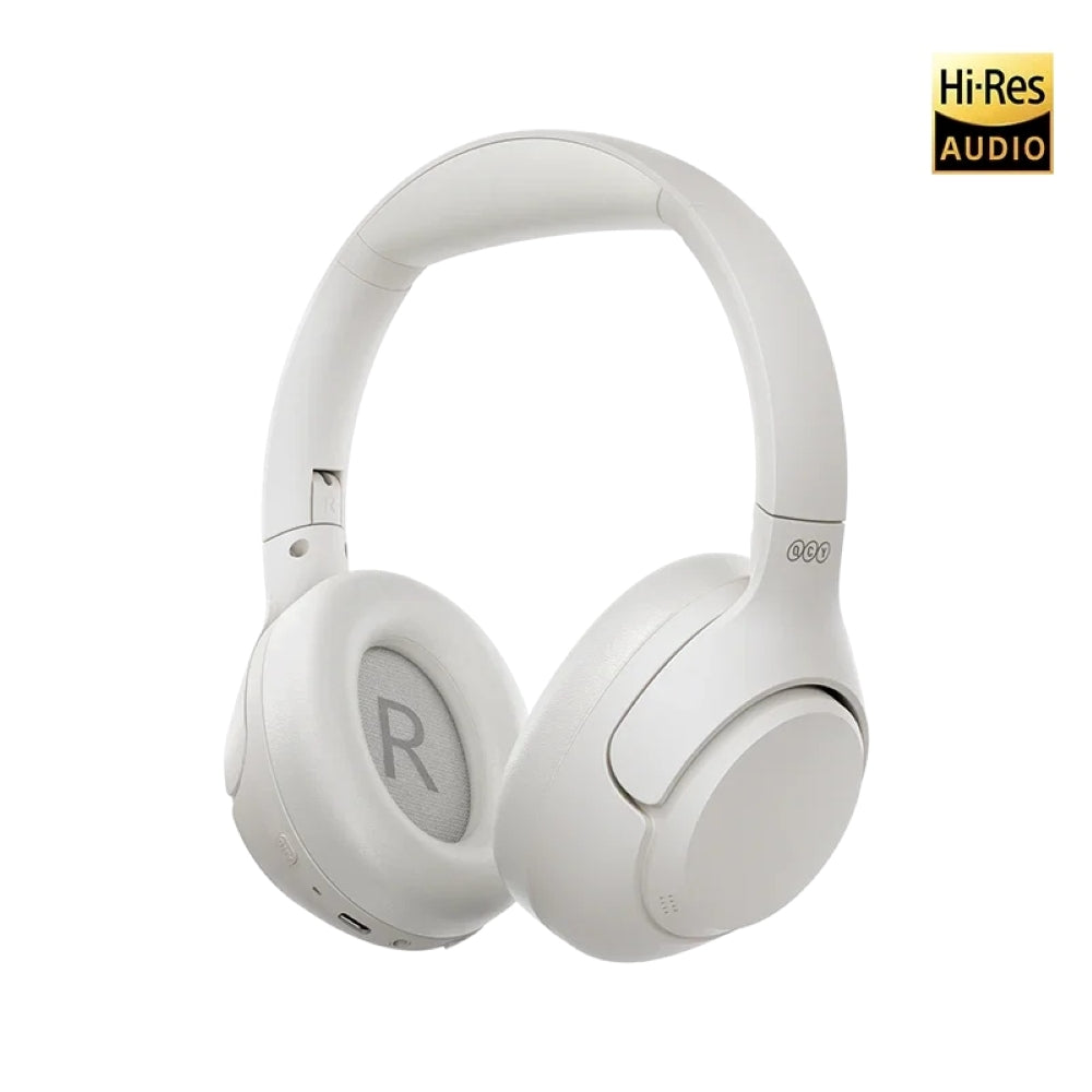 QCY - Audífonos Over-Ear H3 Blanco con ANC 43dB y Hi-Res Audio