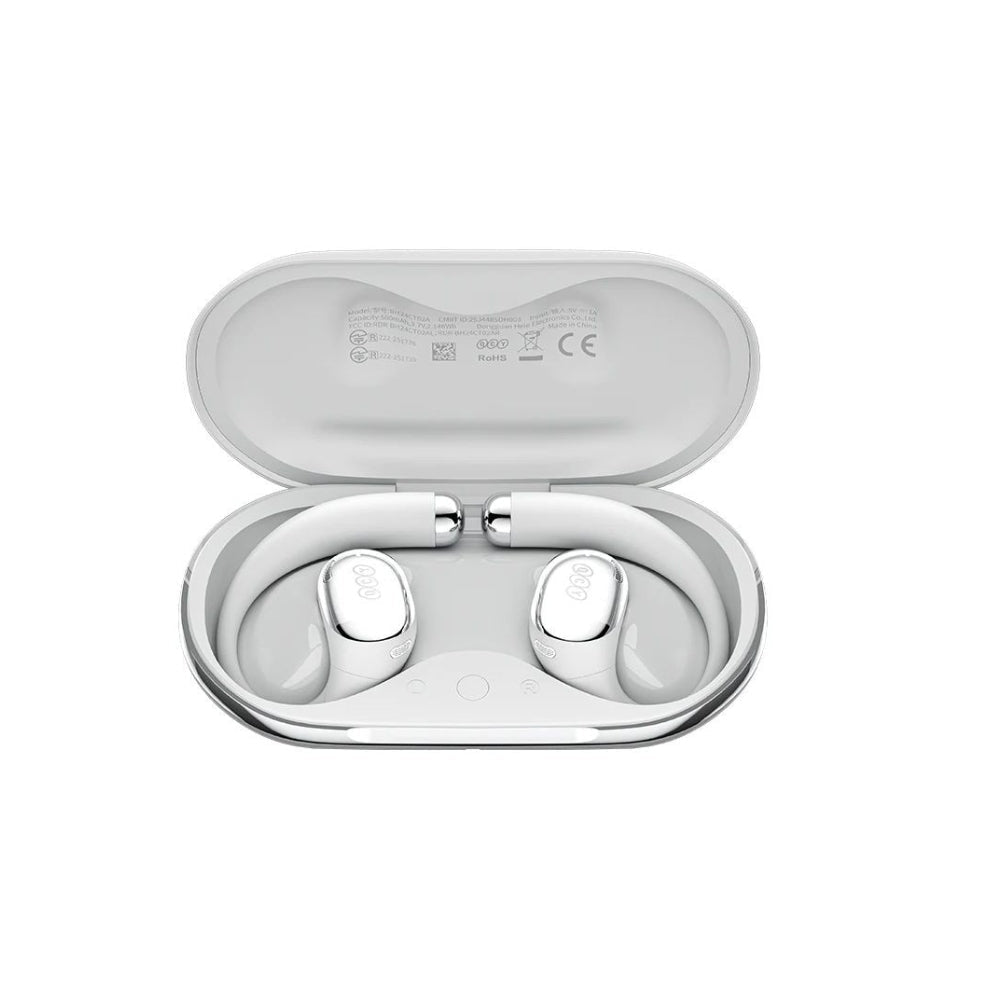QCY - Audífonos Open-Ear Crossky R70 Blanco Bluetooth 6.0 Hi-Res LDAC
