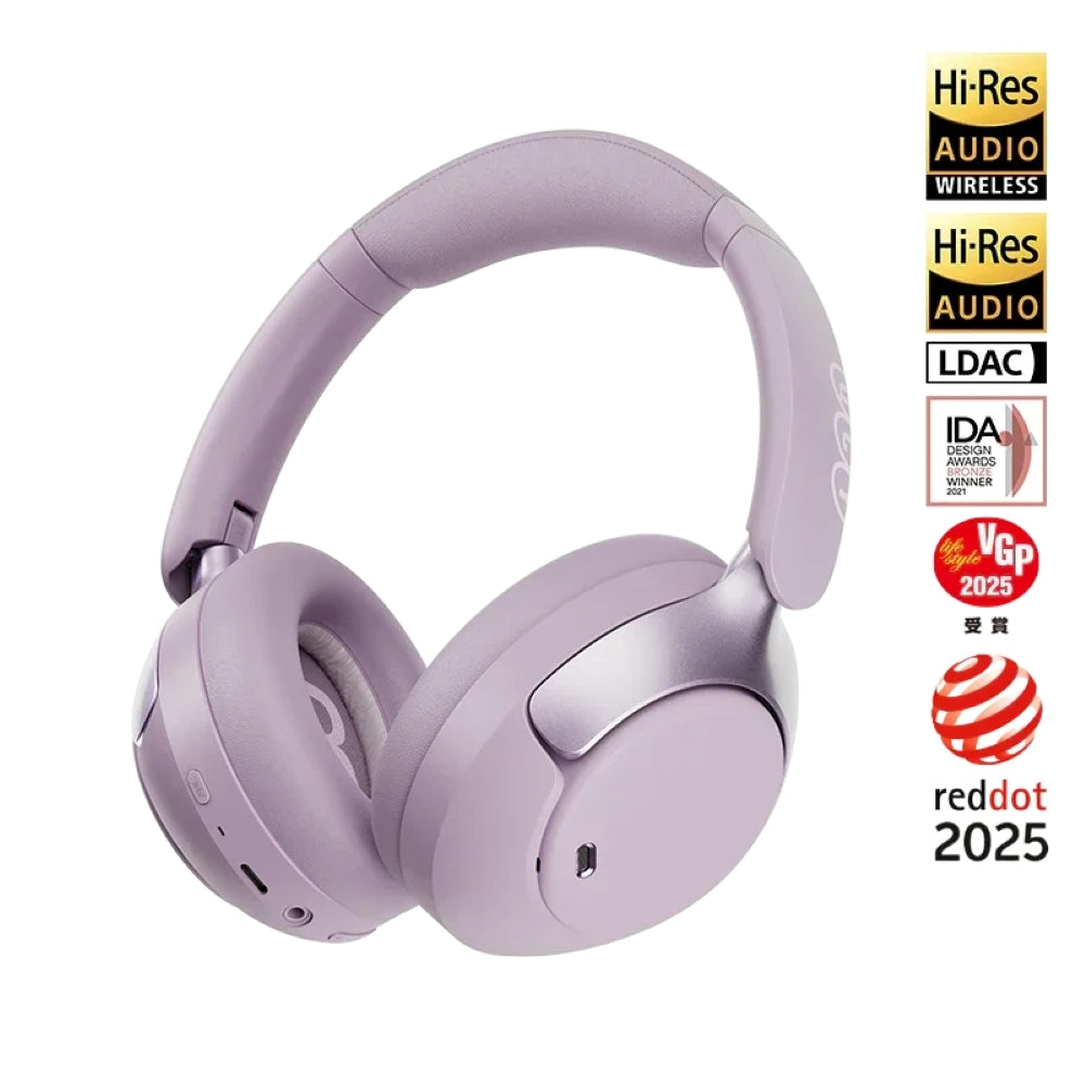 QCY - Audífonos Inalámbricos Over-Ear H3 Pro Morado ANC 50dB Hi-Res LDAC