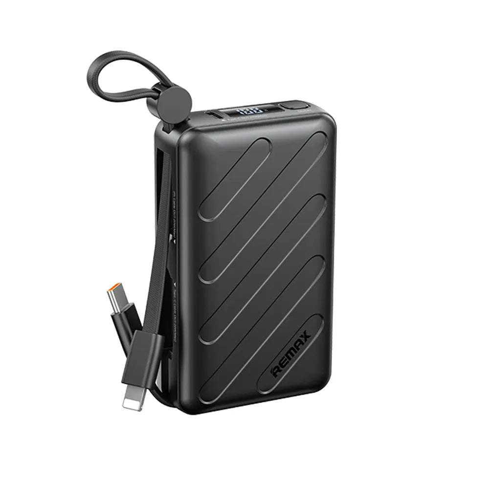 REMAX - Power Bank 10000mAh FC-08 PD+QC 20W con Cables Lightning y USB-C c/Panel LED