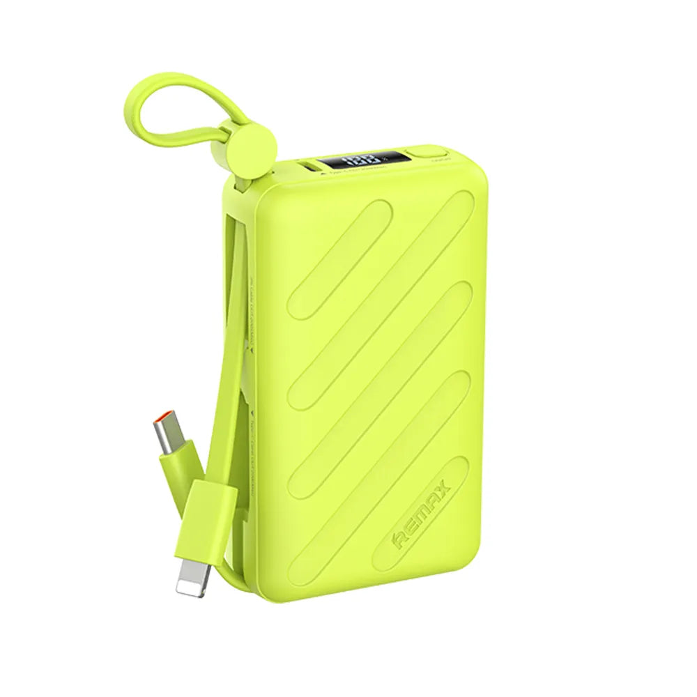 REMAX - Power Bank 10000mAh FC-08 PD+QC 20W con Cables Lightning y USB-C c/Panel LED