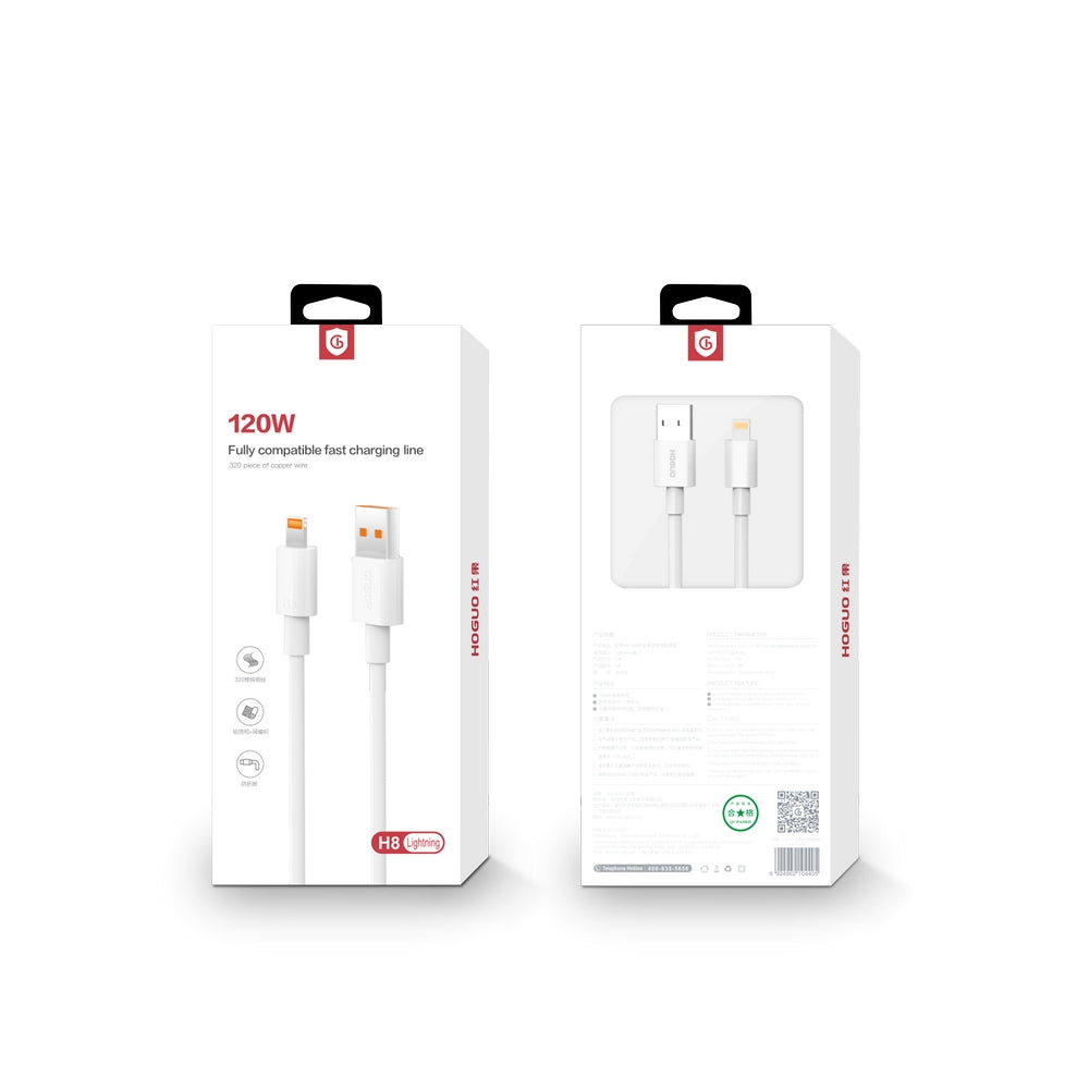 Hoguo - Cable H8 120W compatible con Carga Rápida y Datos USB a Lightning