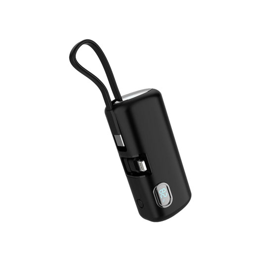 Hoguo - Mini Power Bank 5000mAh Display LED 22.5W c/cables - Negro