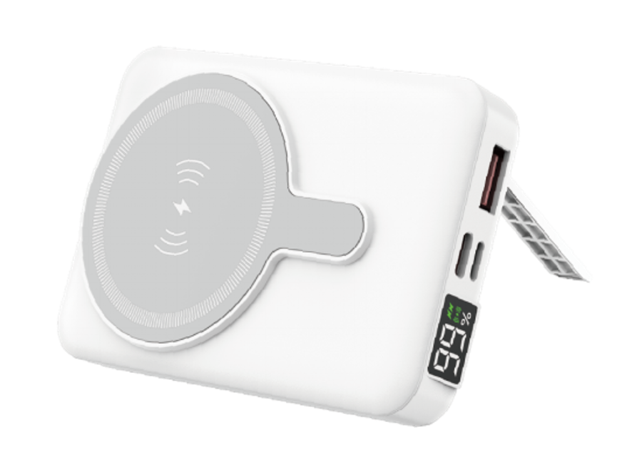 Hoguo - Power Bank Magnético inalámbrico Carga Rápida Panel LED PD20W+15W 10000mAh c/holder