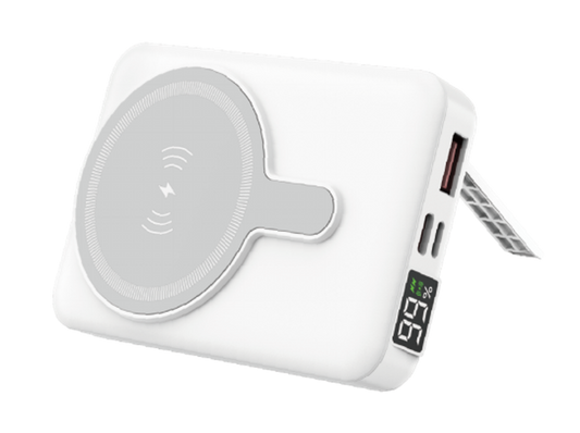 Hoguo - Power Bank Magnético inalámbrico Carga Rápida Panel LED PD20W+15W 10000mAh c/holder