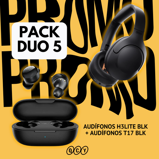 AUDÍFONOS H3 LITE BLK + AUDÍFONO T17 BLK
