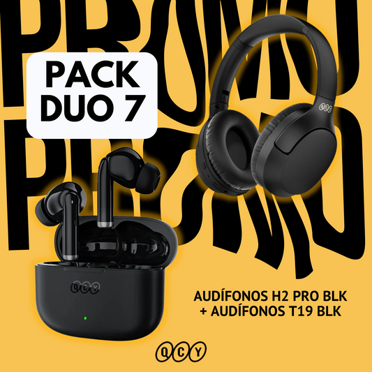 AUDÍFONOS H2PRO BLK + AUDÍFONO T19 BLK