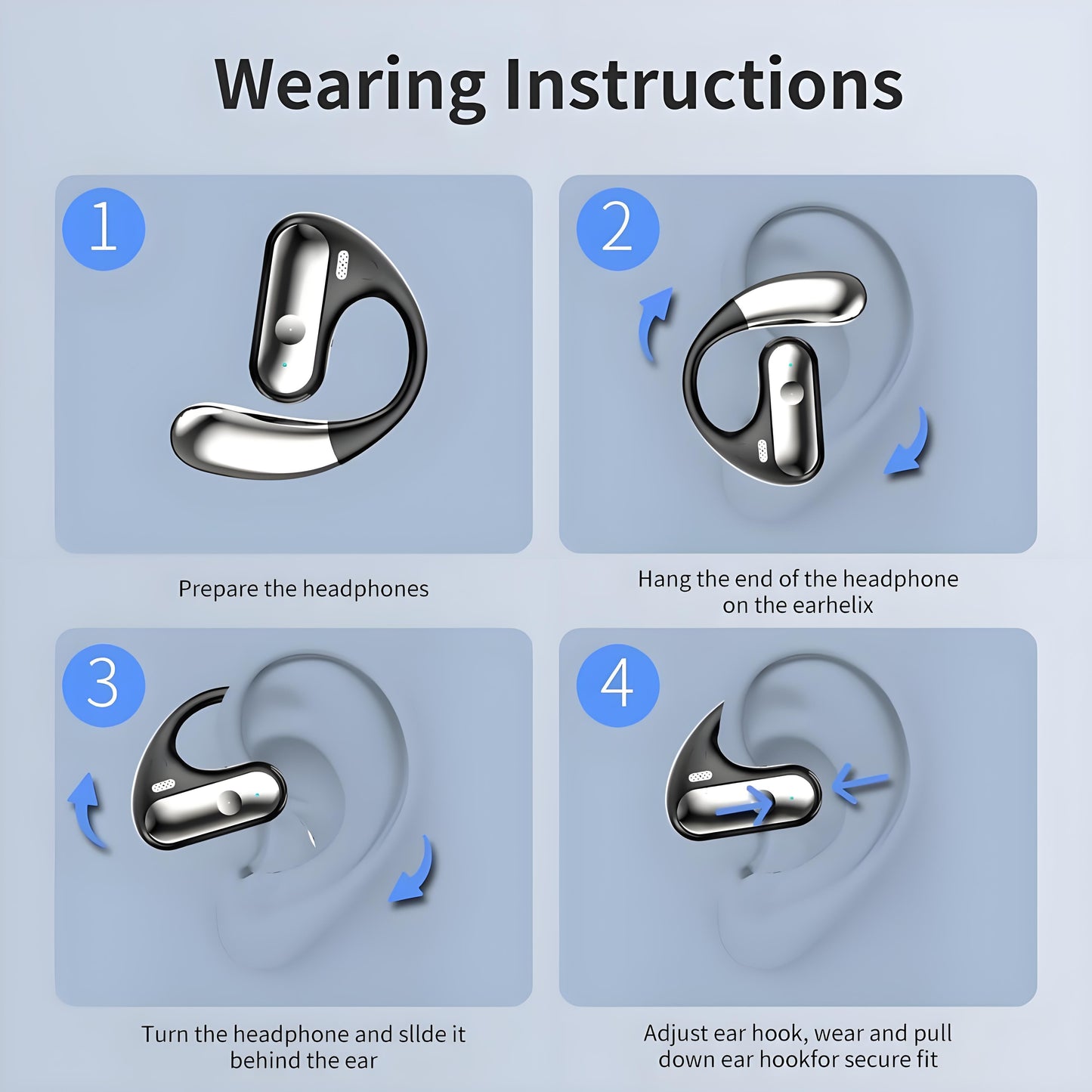 DOQAUS - Audífonos Deportivos Q28 Open-Ear BT 5.3 - Blanco