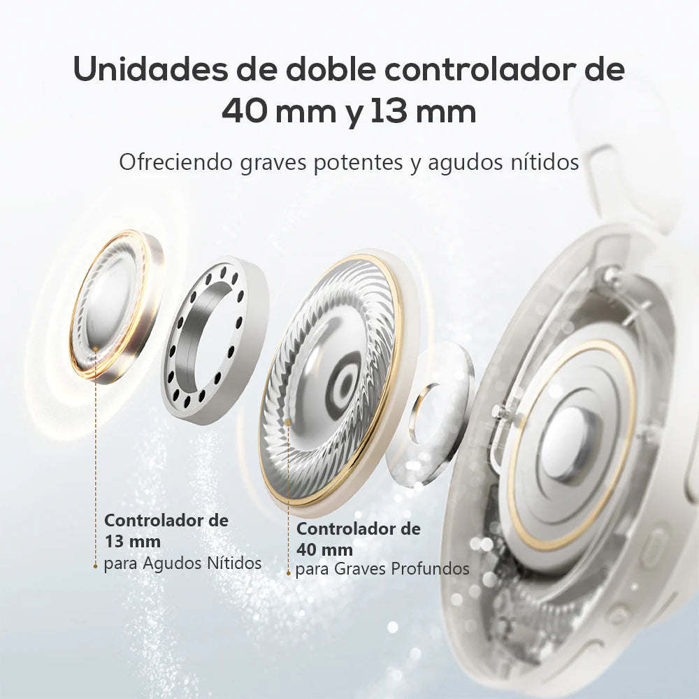 QCY - Audífonos Inalámbricos  H3S BT6.0 Hi-Res LDAC - Blanco