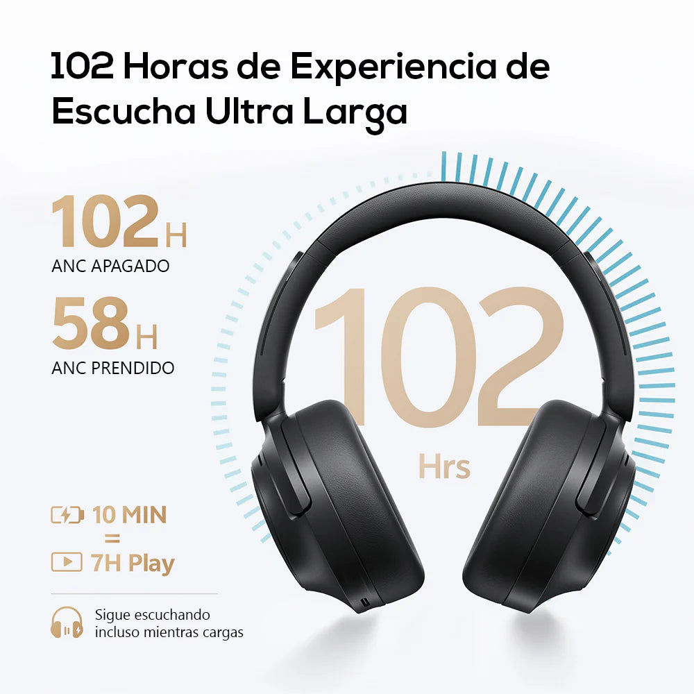 QCY - Audífonos Inalámbricos  H3S BT6.0 Hi-Res LDAC - Blanco