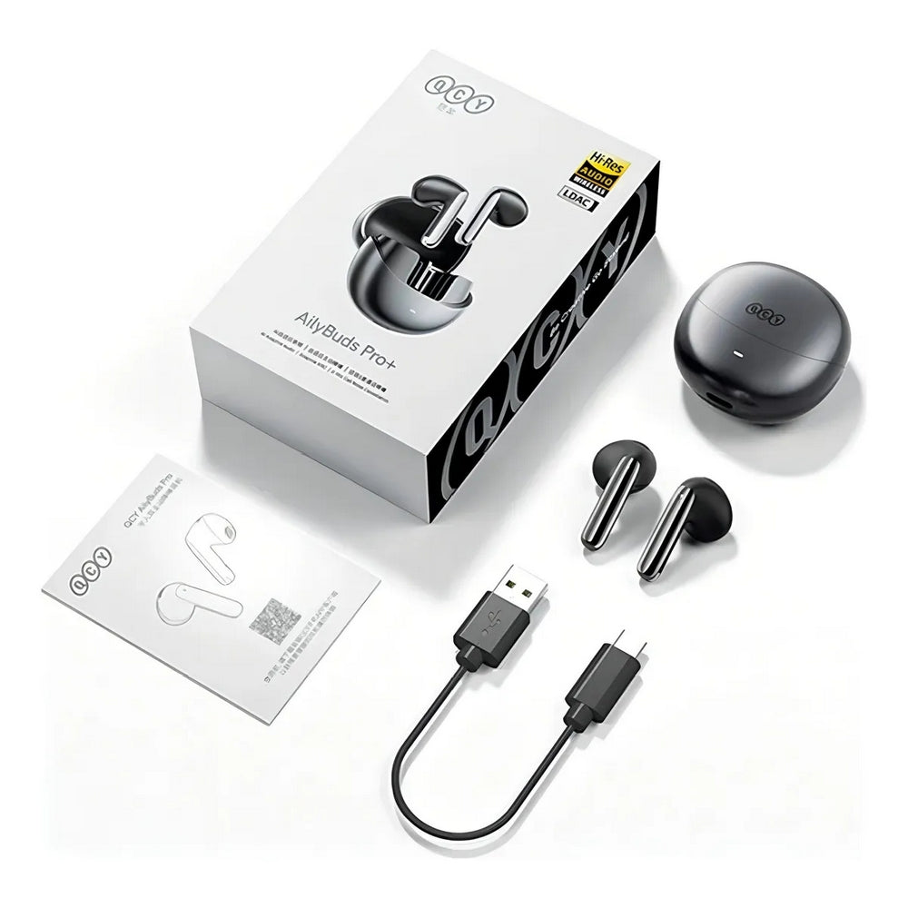 QCY - Audífonos HT10 AilyBuds Pro+ ANC Hi-Res LDAC BT 5.3 6 Mic AI HD Call