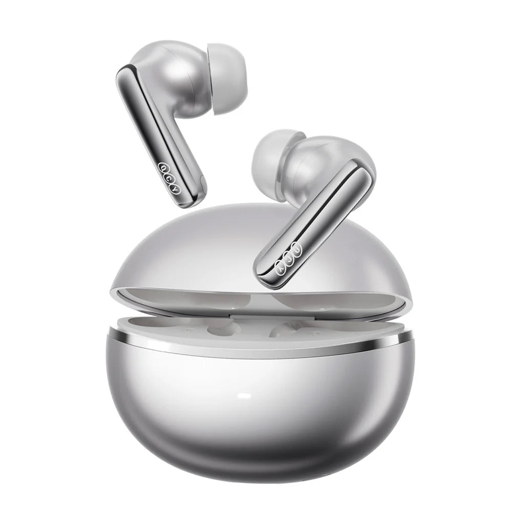 QCY - Audífonos Inalámbricos MeloBuds N70 BT6.0 Hi-Res LDAC - Plateado