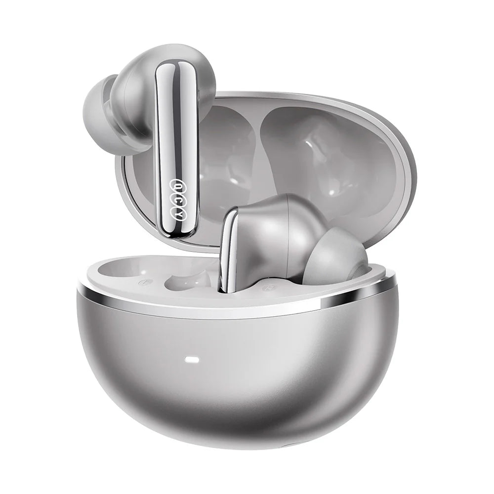 QCY - Audífonos Inalámbricos MeloBuds N70 BT6.0 Hi-Res LDAC - Plateado