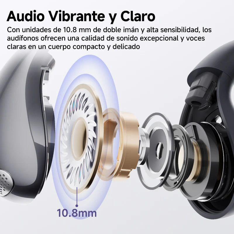 QCY - Audífonos Deportivos Crossky C30 Oreja Abierta BT5.3 IPX4 c/Clip - Blanco