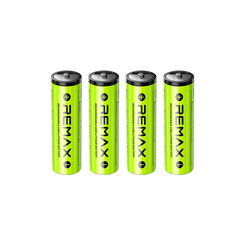 REMAX - Batería recargable AA Pack 4 unidades USB Lithium Battery 3071mWh