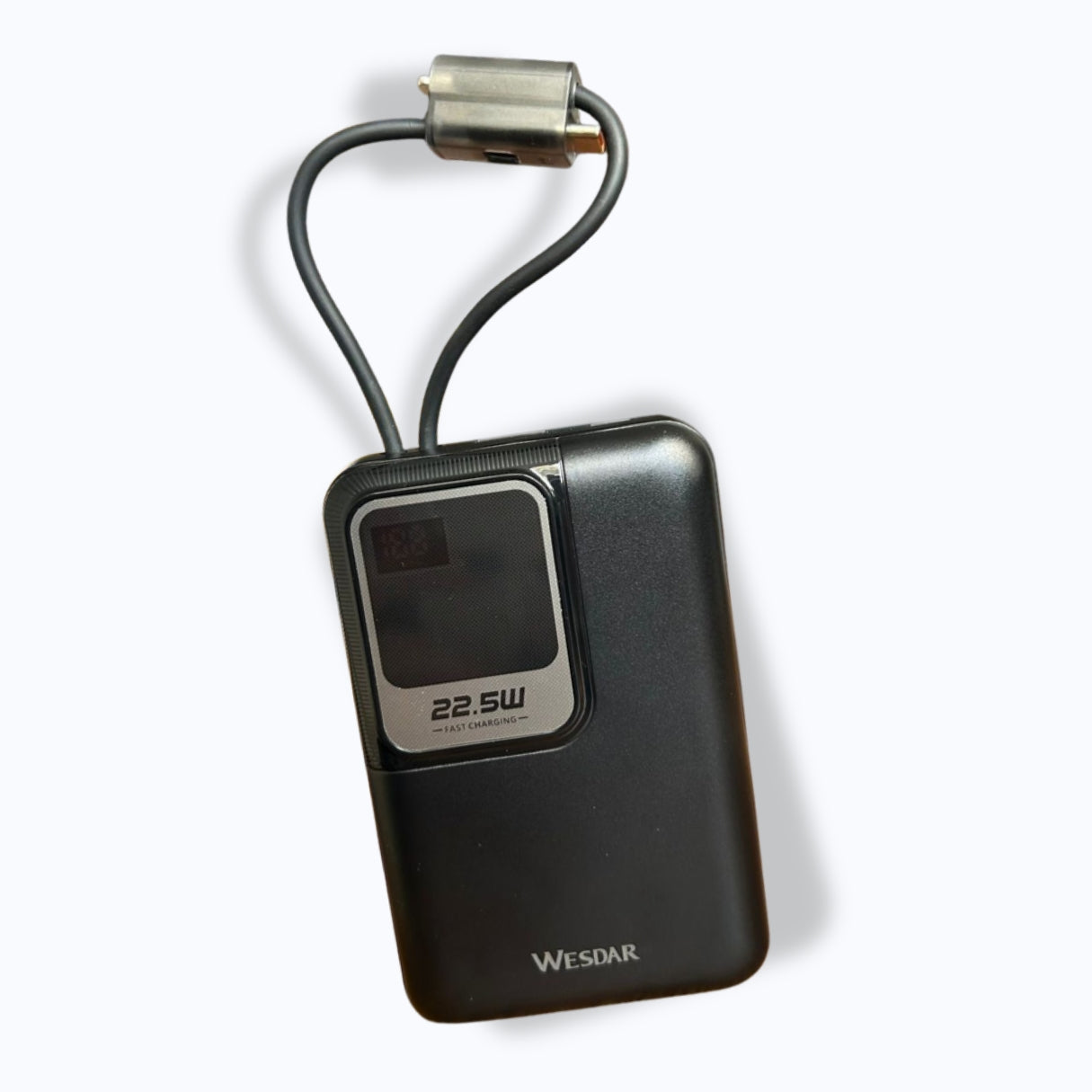 Wesdar - Power Bank 22.5W PD LED Fast Charge c/cable lightning y USB-C 20000mAh - Negro