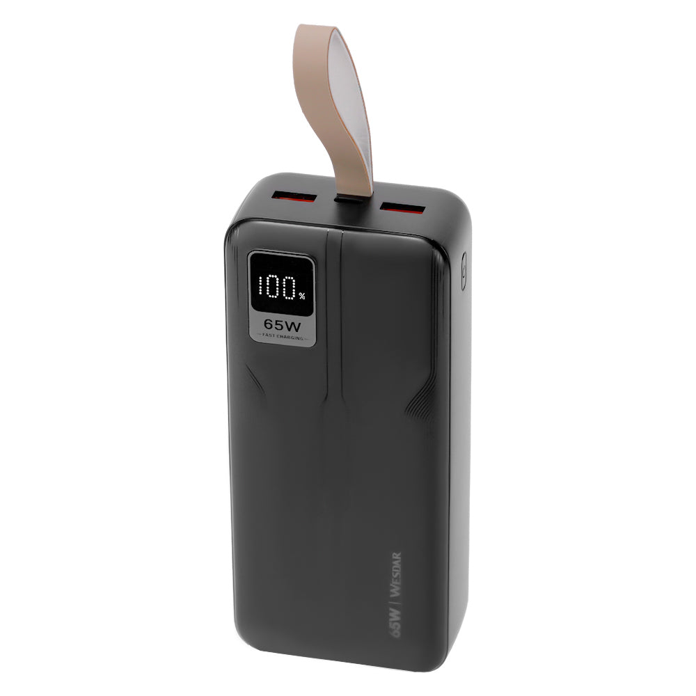 Wesdar - Power Bank Laptop, tablet y Teléfono PD 65W Fast Charge 30000mAh - Negro