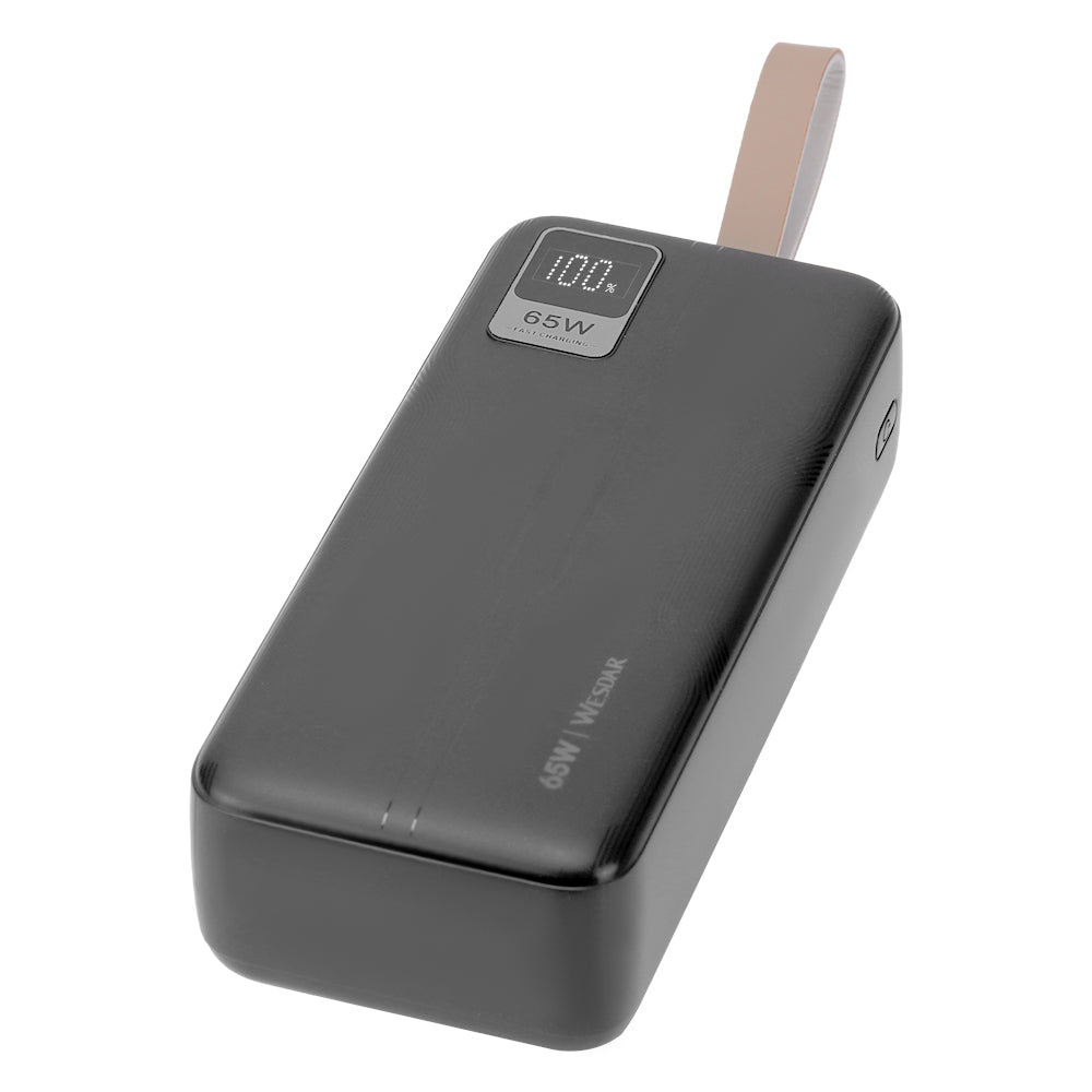 Wesdar - Power Bank Laptop, tablet y Teléfono PD 65W Fast Charge 30000mAh - Negro