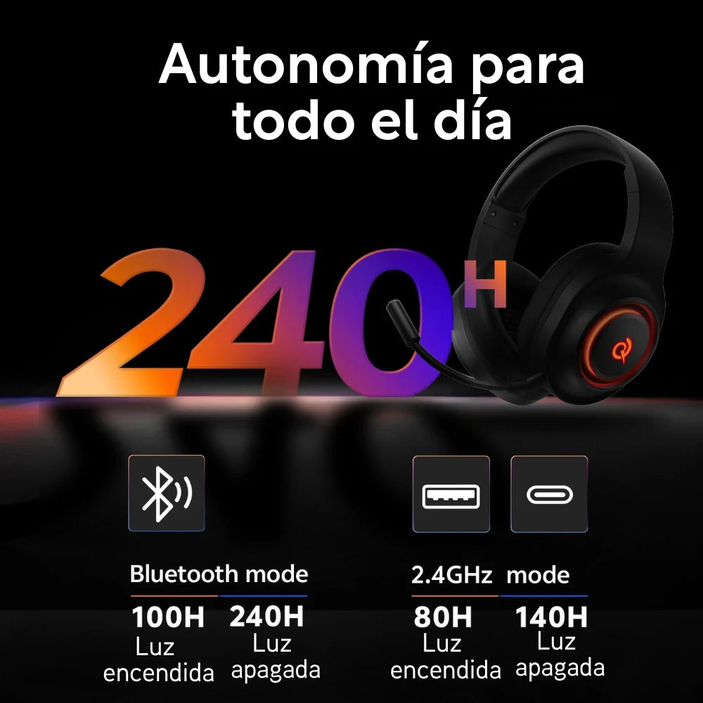 QCY - Audífonos Inalámbricos Gamer HeroAD V200 triple conexión - Blanco