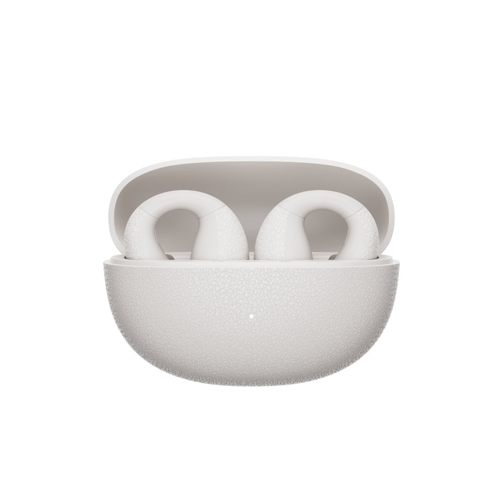 QCY - Audífonos Open-Ear Crossky C10 Blanco + Clip Seguro y 25H de Batería