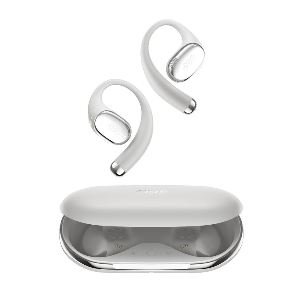 QCY - Audífonos Open-Ear Crossky R70 Blanco Bluetooth 6.0 Hi-Res LDAC